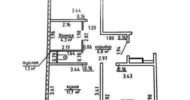 2 room apartment in Borovlyany, Belarus