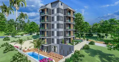 2 room apartment with parking, with swimming pool, with sauna in Avsallar, Turkey
