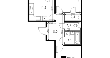 Appartement 2 chambres dans Khimki, Fédération de Russie