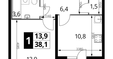 Mieszkanie 1 pokój w Nekrasovka District, Rosja