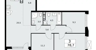 Appartement 3 chambres dans poselenie Sosenskoe, Fédération de Russie