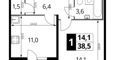 Mieszkanie 1 pokój w Nekrasovka District, Rosja