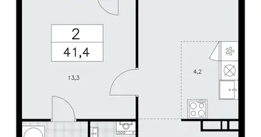 Apartamento 2 habitaciones en poselenie Sosenskoe, Rusia