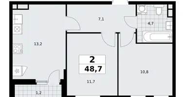 Apartamento 2 habitaciones en South-Western Administrative Okrug, Rusia