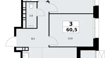 Wohnung 3 zimmer in Kommunarka, Russland
