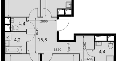 Appartement 4 chambres dans Razvilka, Fédération de Russie