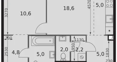 Appartement 2 chambres dans Moscou, Russie