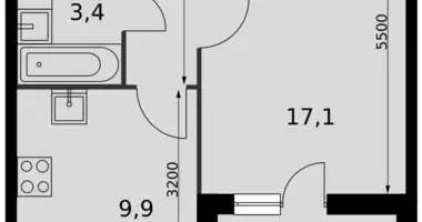 Apartamento 1 habitación en Razvilka, Rusia