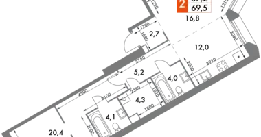 Appartement 2 chambres dans Konkovo District, Fédération de Russie