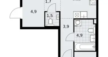2 room apartment in Troitsk, Russia