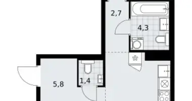 Квартира 2 комнаты в район Троицк, Россия