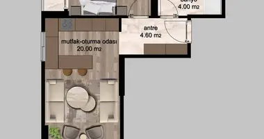 Wohnung 2 zimmer in Mezitli, Türkei