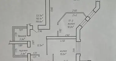 Apartamento 3 habitaciones en Minsk, Bielorrusia