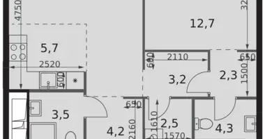 Appartement 2 chambres dans Moscou, Russie