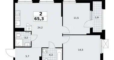 Wohnung 2 zimmer in Troizk, Russland