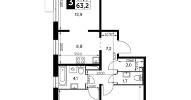 Apartamento 3 habitaciones en Leninsky District, Rusia