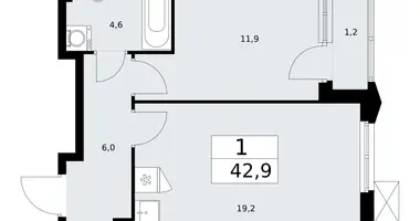 Apartamento 1 habitación en Troitsk, Rusia