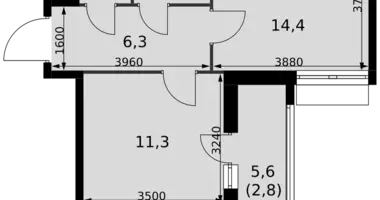 Apartamento 2 habitaciones en Razvilka, Rusia