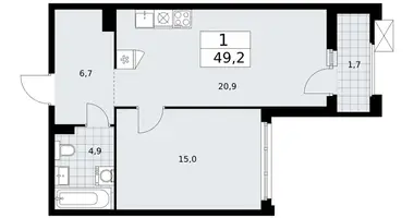 Apartamento 1 habitación en Troitsk, Rusia