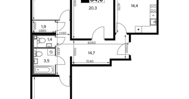 Apartamento 3 habitaciones en South-Western Administrative Okrug, Rusia