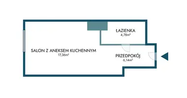 1 room apartment in Lodz, Poland