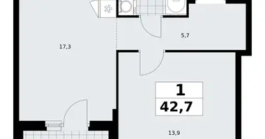 1 room apartment in Troitsk, Russia