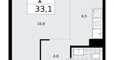 Wohnung 1 zimmer in Troizk, Russland