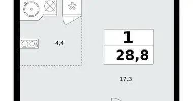 Квартира 1 комната в поселение Сосенское, Россия