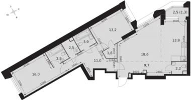 3 room apartment in Konkovo District, Russia