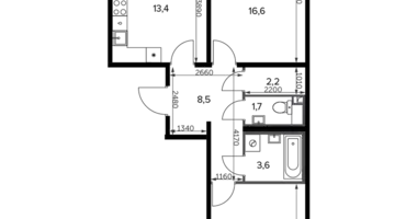 Appartement 2 chambres dans Leninsky District, Russie
