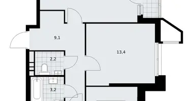 Apartamento 2 habitaciones en poselenie Sosenskoe, Rusia