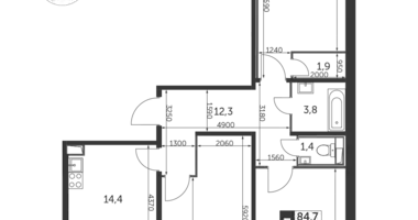 Apartamento 3 habitaciones en Nekrasovka District, Rusia