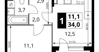 Appartement 1 chambre dans Khimki, Fédération de Russie