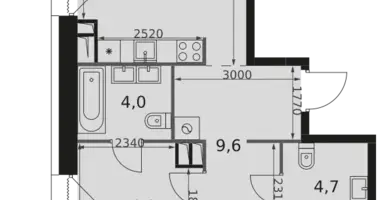 Apartamento 2 habitaciones en Rostokino District, Rusia