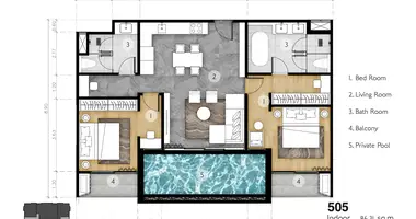 Apartamento 2 habitaciones en Phuket, Tailandia