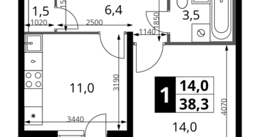 Квартира 1 комната в Ленинский район, Россия