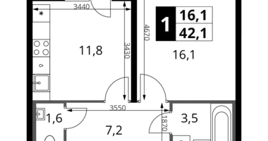 Appartement 1 chambre dans Leninsky District, Fédération de Russie