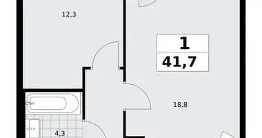 Apartamento 1 habitación en Troitsk, Rusia