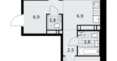 Mieszkanie 3 pokoi w poselenie Sosenskoe, Rosja