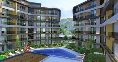 Apartamento 3 habitaciones con vista al mar, con la piscina, con vistas a las montañas en Alanya, Turquía