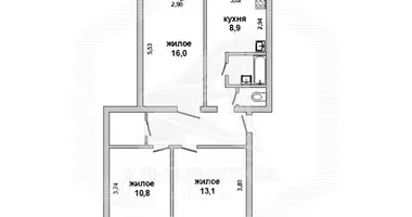 3 room apartment in Lieninski, Belarus
