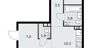 Apartamento 3 habitaciones en poselenie Desenovskoe, Rusia