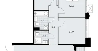 Apartamento 3 habitaciones en Troitsk, Rusia