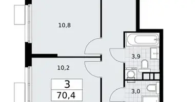 Mieszkanie 3 pokoi w Wnukowo, Rosja