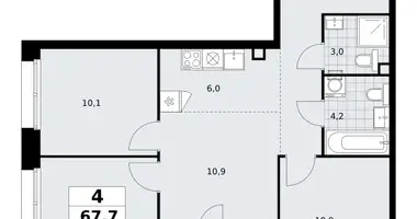 Apartamento 4 habitaciones en poselenie Sosenskoe, Rusia