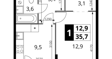 Appartement 1 chambre dans Khimki, Fédération de Russie