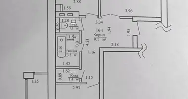 Apartamento 2 habitaciones en Uzda, Bielorrusia