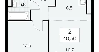 Wohnung 2 zimmer in Südwestlicher Verwaltungsbezirk, Russland