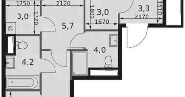Appartement 3 chambres dans Moscou, Russie