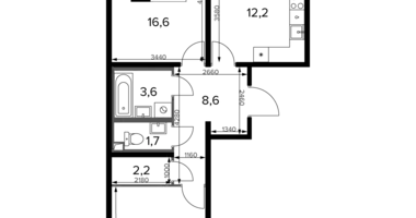 Apartamento 2 habitaciones en South-Western Administrative Okrug, Rusia